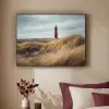 Duinen - Vuurtoren - Rood - Lucht Textielframe zwart klein -sfeer1