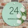 Witte tulpen - Klassiek Naambord Rond klein -sfeer2