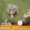 Gezicht - Bloemen - Goud - Abstract Wandcirkel Organisch Forex 3mm klein -sfeer2