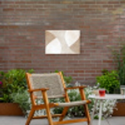 Bruin - Japandi - Abstract Tuinposter op houten frame 2 cm dik klein -sfeer3