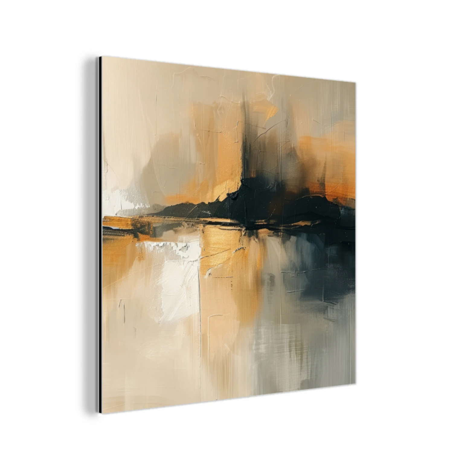 Modern - Abstract - Goud - Zwart aluminium wit klein -3d