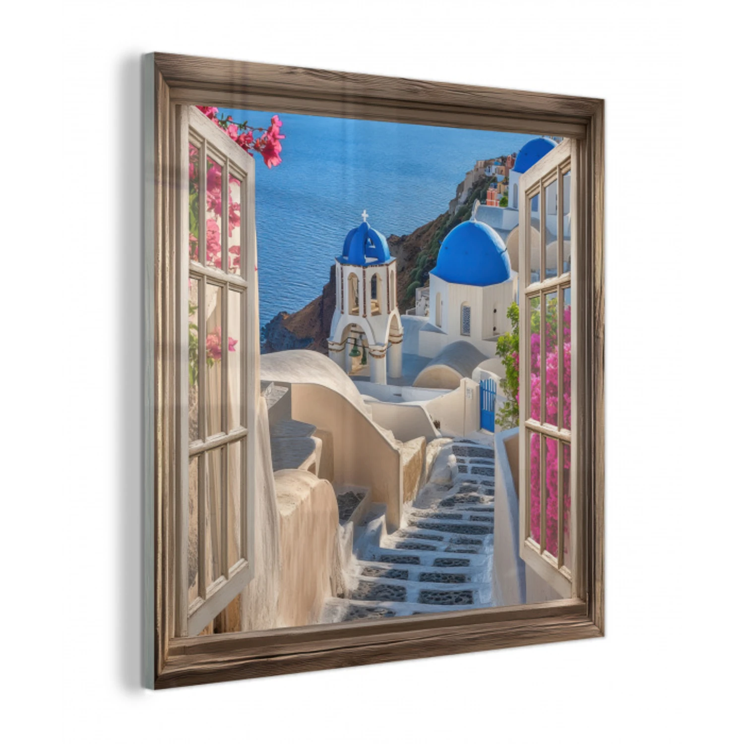 Doorkijk - Santorini - Landschap - Blauw - Grieks plexiglas 5mm klein -z3d