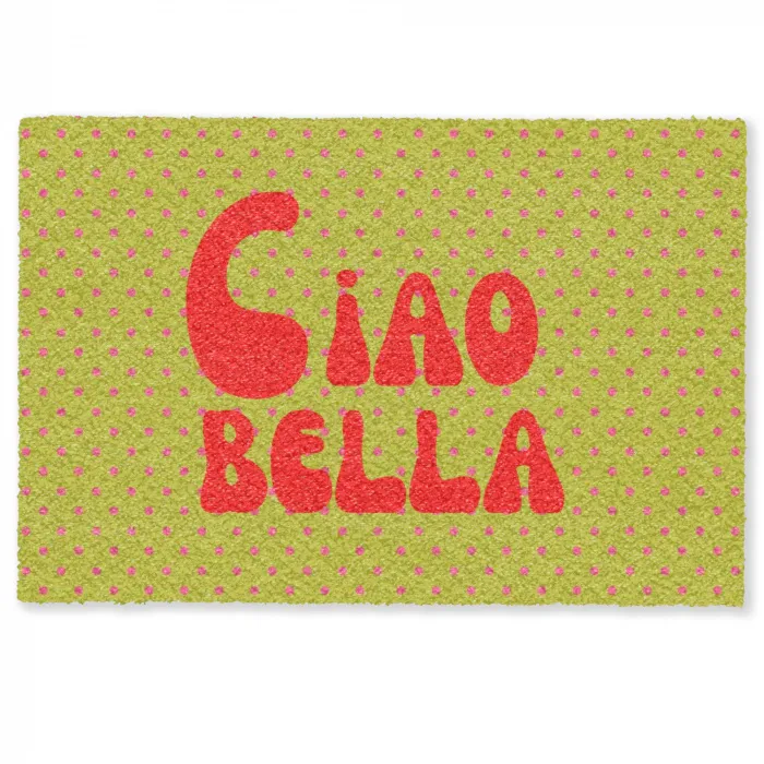 Ciao bella - Rood - Groen - Stippen Deurmat klein -zkaufland3d