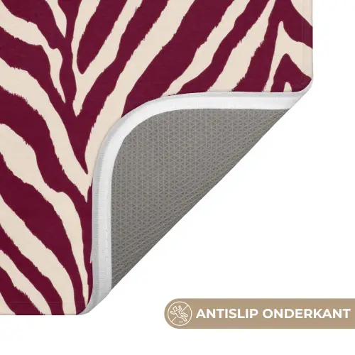 Zebra - Motief - Bordeaux - Rood WCmat klein 1009 -USP_AntislipNL