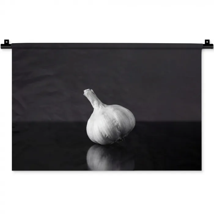 Knoflook - Zwart - Wit Wandkleed katoen klein -zz3d