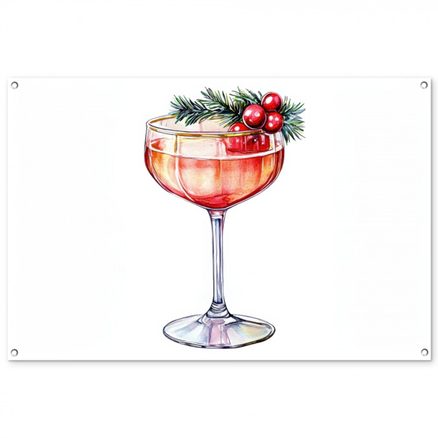 Cocktail - Feest - Winter - Decoratie tuinposter los doek groot -3d