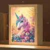 Eenhoorn - Roze - Kleurrijk - Sprookjesbos Light Box met kabel klein -zzz_3d_website
