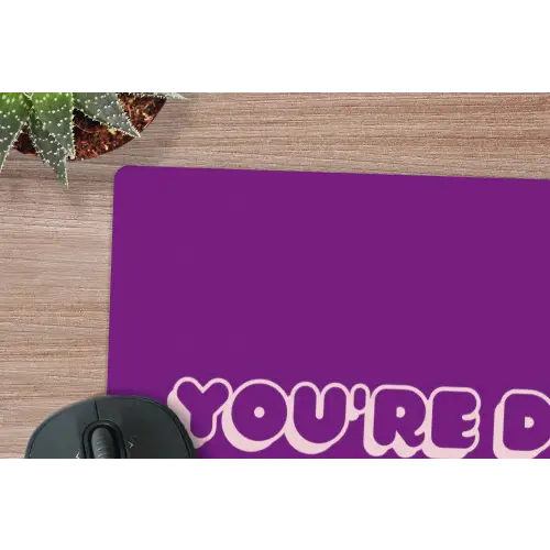 You're doing great - Paars - Bubble letters muismat rubber klein -closeup