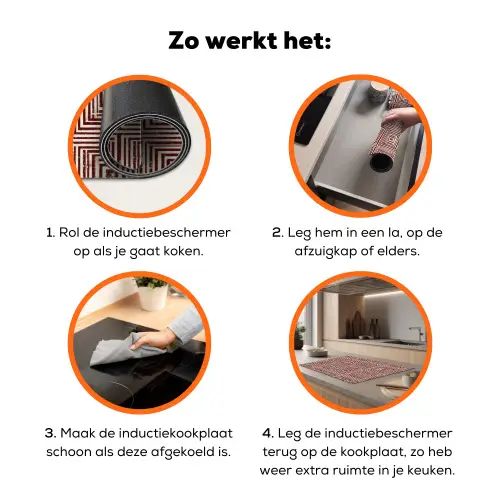 Geometrisch - Patroon - Rood Inductie beschermer vinyl 3mm klein 276 -zzzzzzz-td-werking
