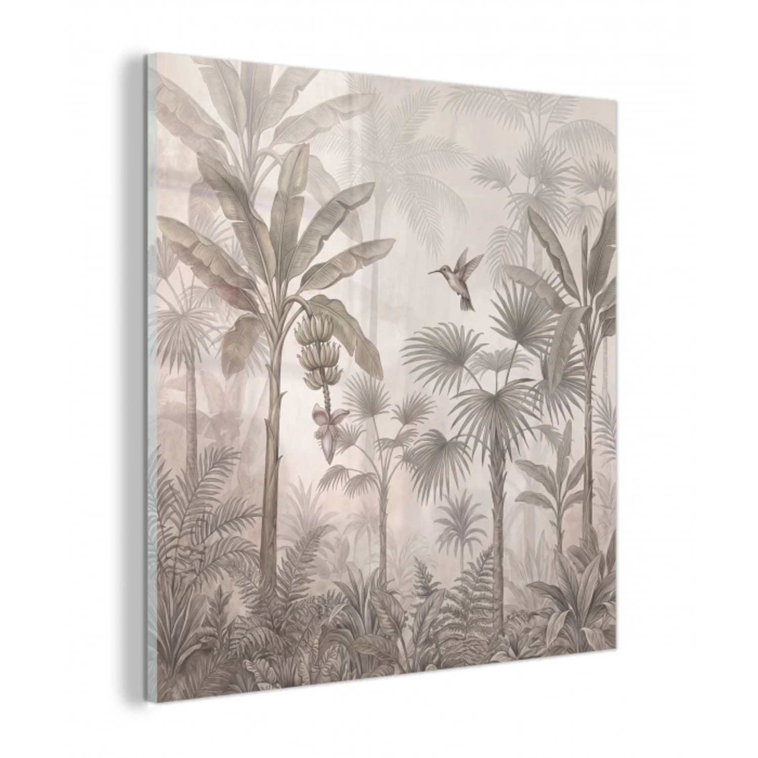 Jungle - Banenboom - Kolibrie - Beige plexiglas 5mm klein -z3d