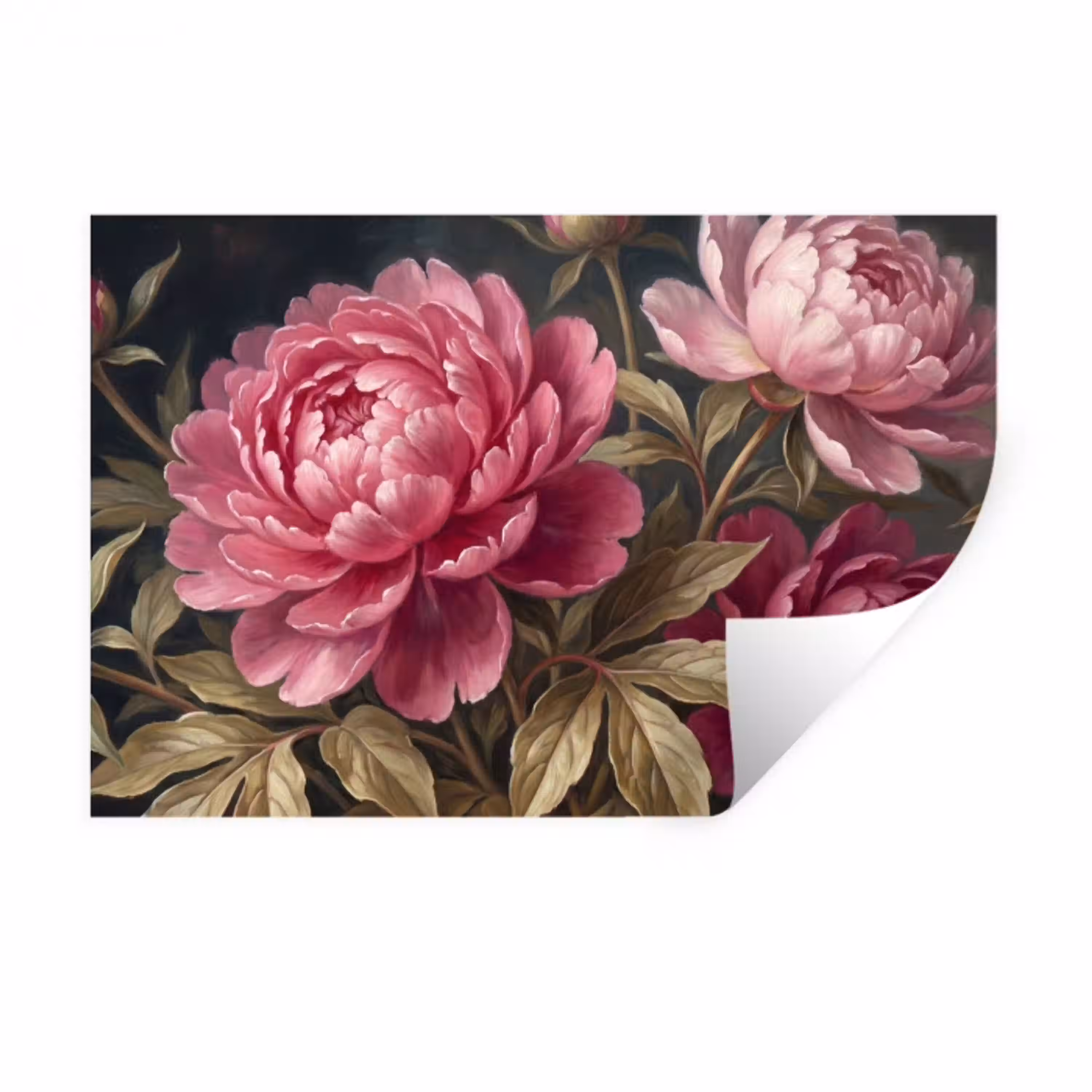 Bloemen - Roze - Klassiek - Natuur Muursticker klein -3d