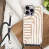 Aardetinten - Labyrintpatroon Hoesje iPhone 16 Pro Max met koord klein -sfeer4
