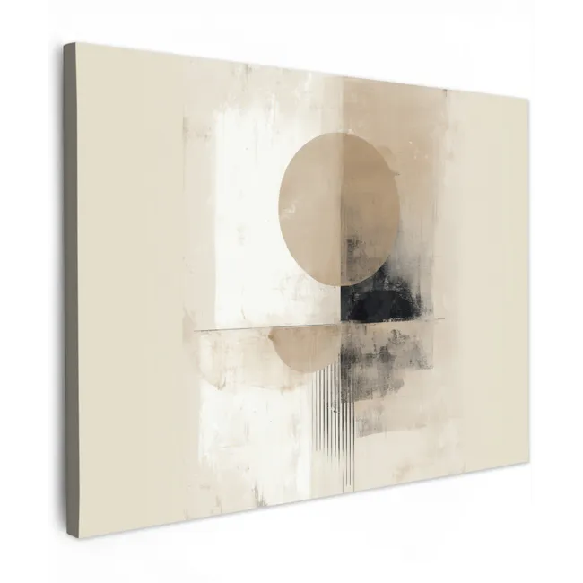 Leinwandbild - Kreis - Zusammensetzung - Tiefe - Beige