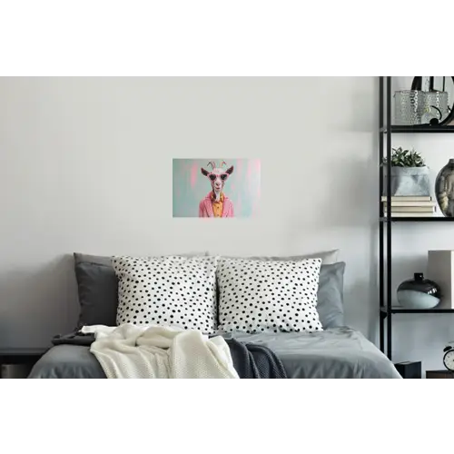 Zonnebril - Roze - Geit - Horen Muursticker klein -slaapkamer