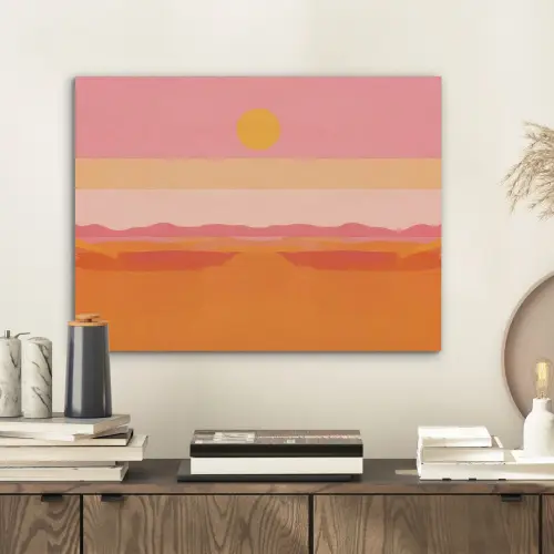 Zon - Abstract - Landschap - Oranje PET vilt klein -sfeer1