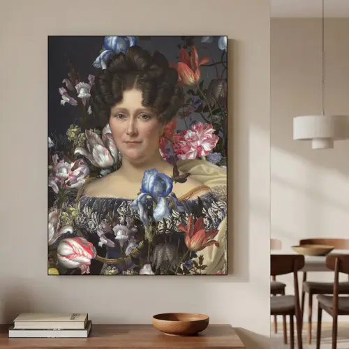 Johanna Henriette Engelen - Dubois Drahonet - Bloemen Textielframe zwart klein -sfeer2