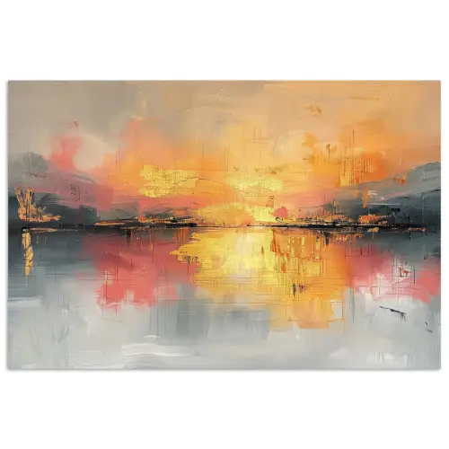 Modern - Abstract - Goud - Roze poster papier klein -3d