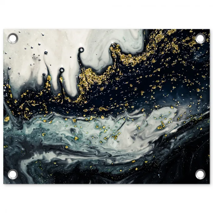 Marmer - Abstract - Goud - Luxe tuinposter los doek klein -3d