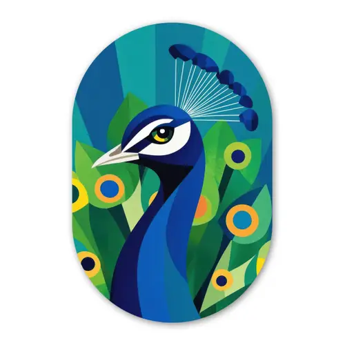 Pauw - Cirkels - Blauw Wandcirkel Ovaal Glas middel -3d