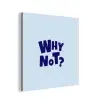 Why not - Blauw - Licht blauw - Quote aluminium wit klein -3d