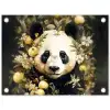 Panda - Pandabeer - Wilde dieren - Natuur - Bloemen tuinposter los doek klein -3d