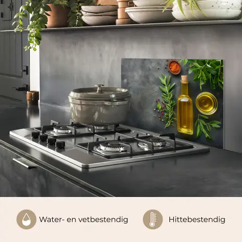 Mediterrane Keukenessenties keuken achterwand spatscherm klein -usp_NL