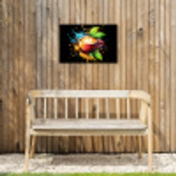 Koffie - Graffiti - Drinken - Abstract Tuinposter op houten frame 2 cm dik klein -sfeer4