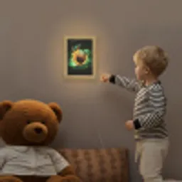 Basketbal - Vuur - Vlammen - Groen Light Box met kabel klein -sfeer4a_kind