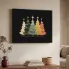 Kerstbomen - Kleurrijk - Lichtjes - Ster Textielframe zwart klein -sfeer3