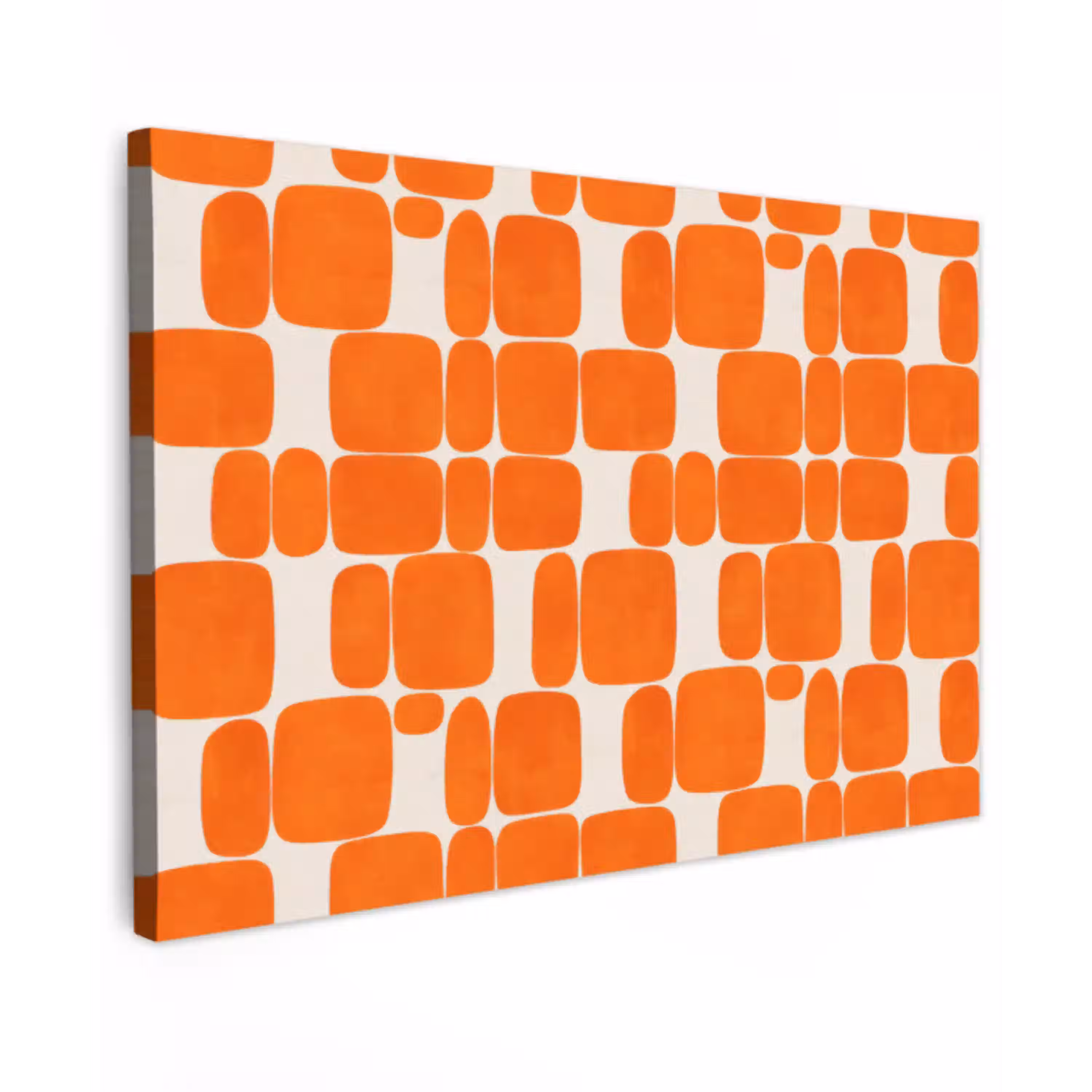 Patroon - Retro - Oranje Tuinposter op houten frame 2 cm dik klein 845 -3d