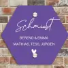 Donkerpaars - Sierlijk Naambord Hexagon klein -sfeer2