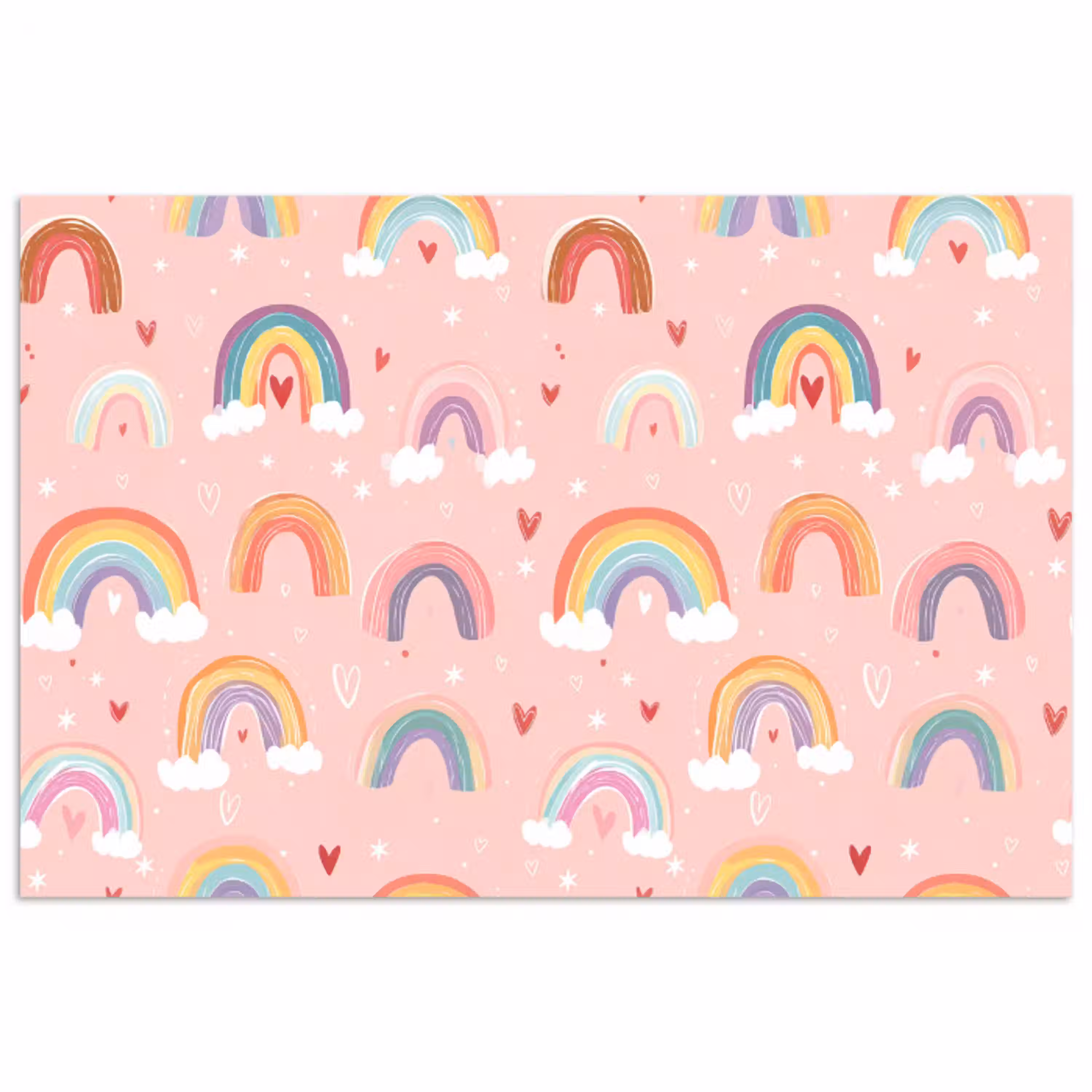 Regenboog - Patroon - Pastel - Handgetekend poster papier klein -3d