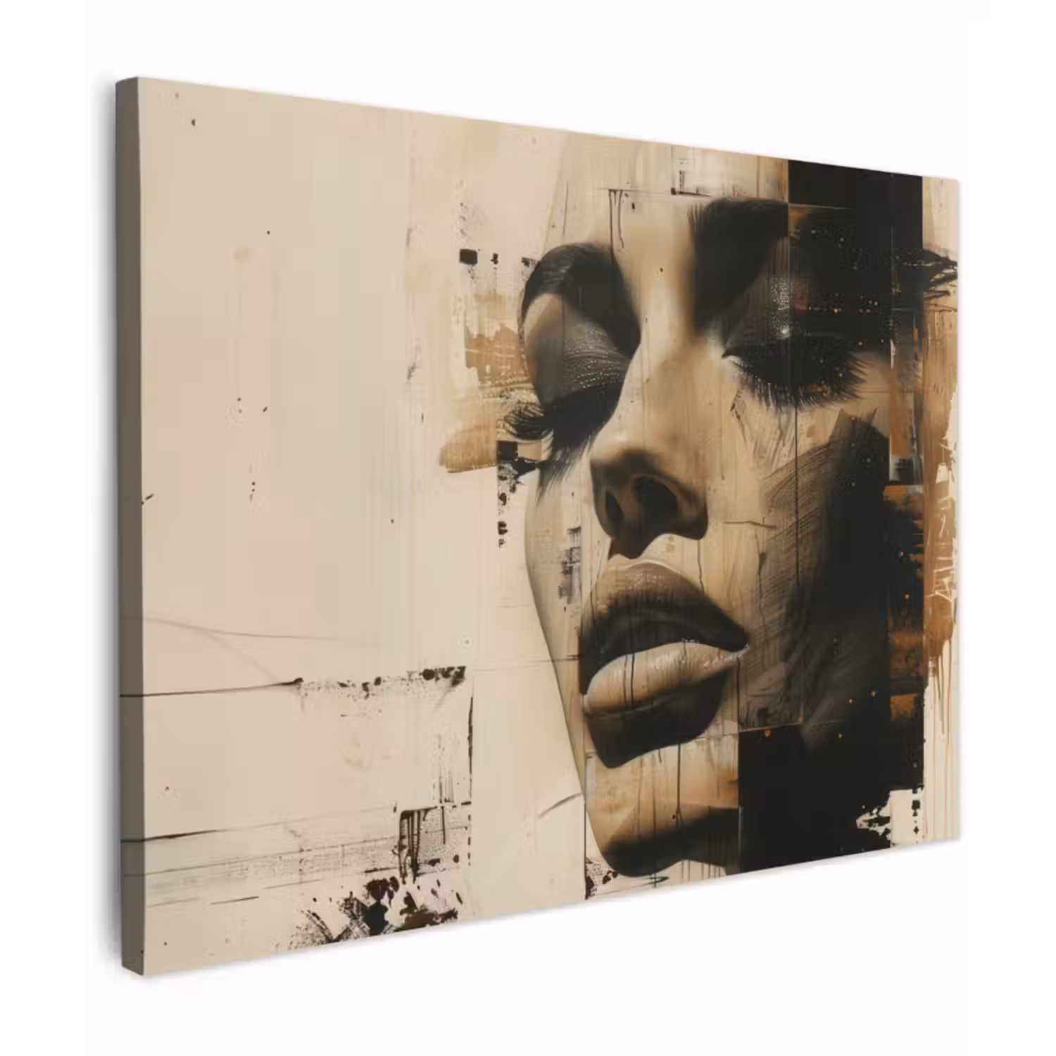 Canvas schilderij - Vrouw - Kunst - Modern - Beige