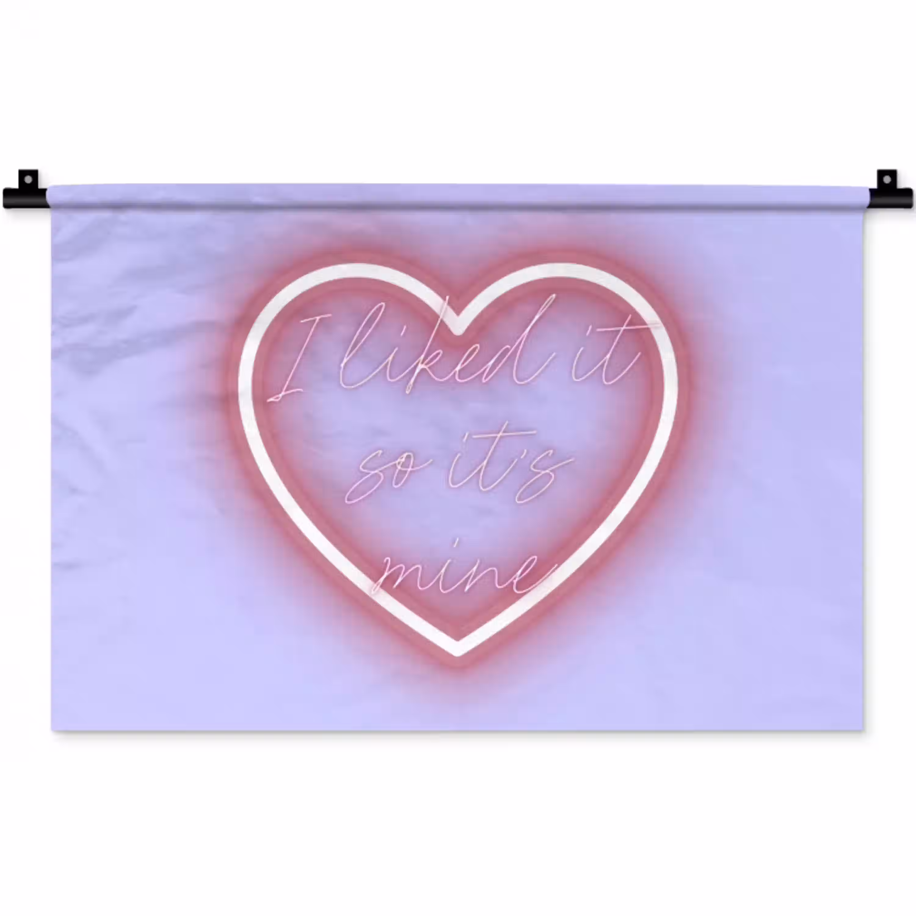 I liked it so it's mine - Neon hart - Paars Wandkleed katoen klein -zz3d