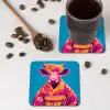Koe - Bloemenkrans - Oorhangers - Kimono onderzetter kurk middel -sfeer2