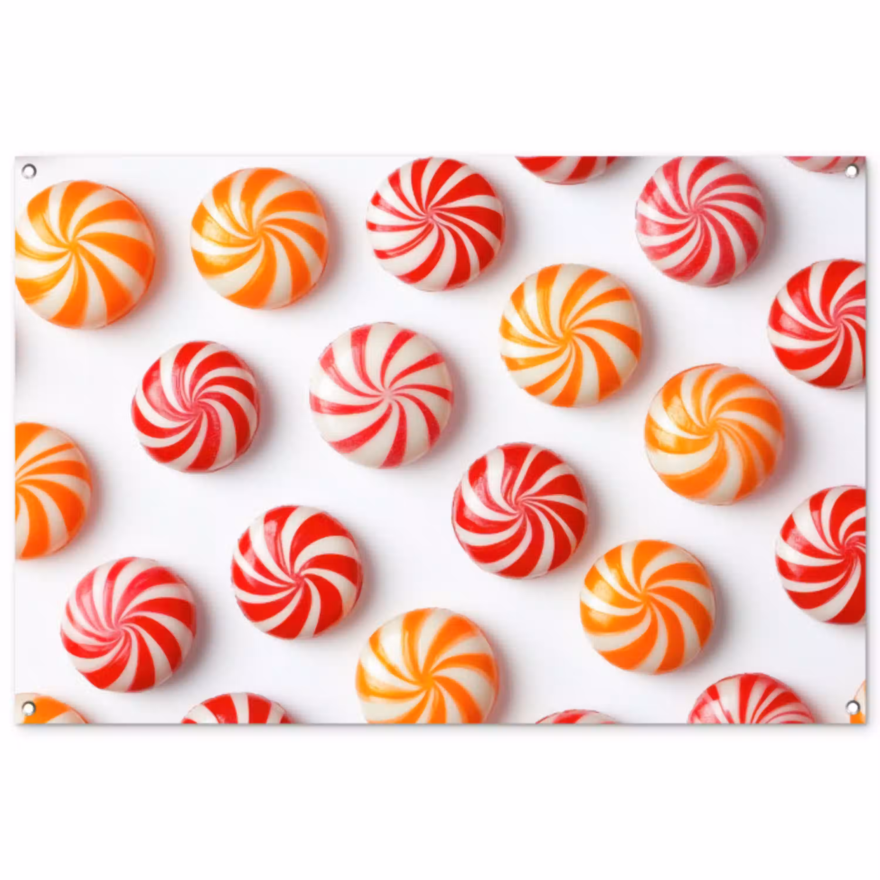 Snoep - Patroon - Rood - Oranje tuinposter los doek groot -3d