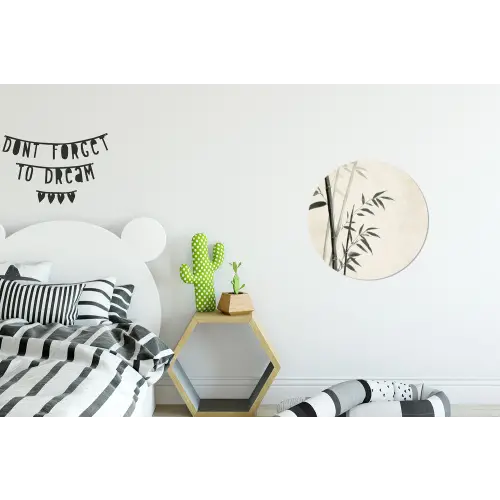 Japandi - Bamboe - Beige Wandcirkel aluminium klein -kinderkamer