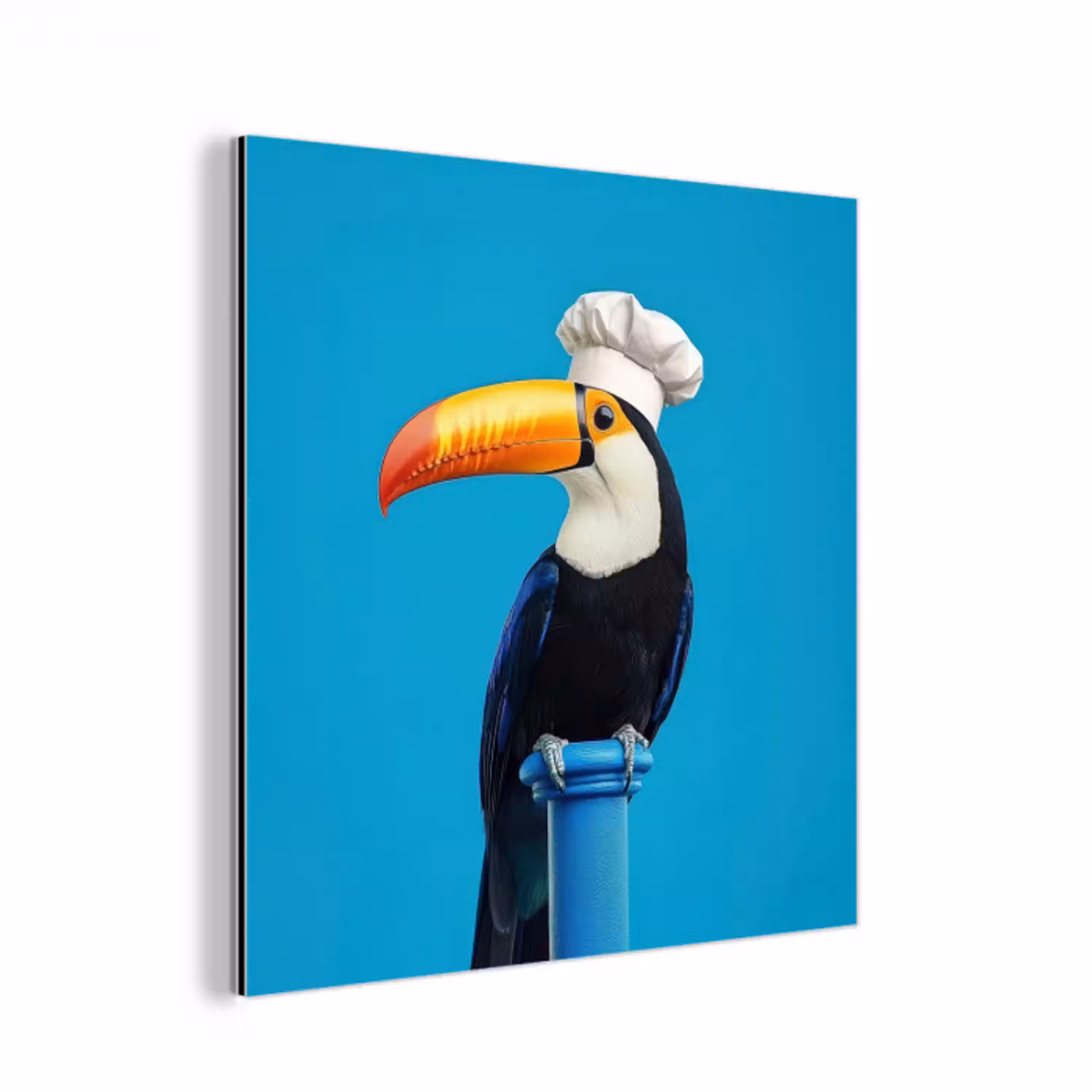 Tucan - Sokkel - Vogel - Koksmuts aluminium wit klein -3d