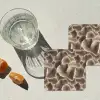 Waaiervorm - Beige - Vezel textuur onderzetter kurk middel 366 -sfeer4