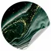 Marmerlook - Goud - Groen - Glitter - Design - Marmer Wandcirkel behangsticker klein -3d