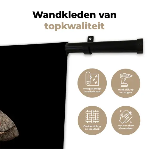 Mot - Bladachtig - Grijs Wandkleed katoen klein -sfeer2