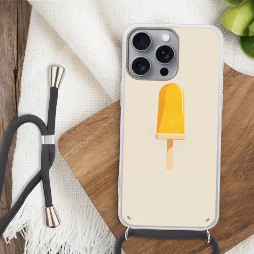 Oranje - Stokje - Waterijsje Hoesje iPhone 16 Pro Max met koord klein -sfeer4