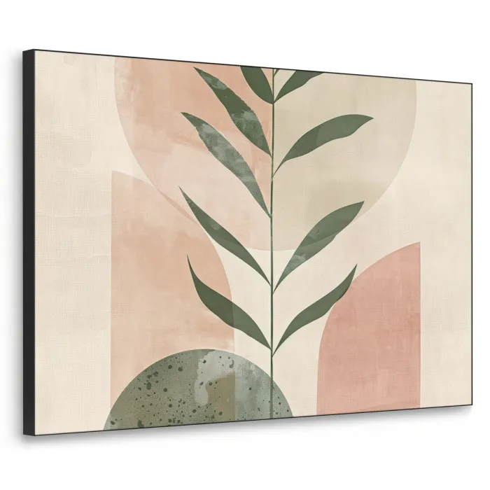 Modern - Roze - Groen - Natuur - Aesthetic Textielframe zwart klein -3d