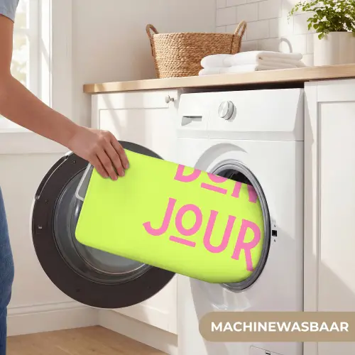Groen - Roze bonjour - art-deco Badmat klein -USP_WasbaarNL