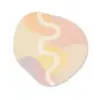 Golvende vormen - Abstract - pastel Wandcirkel Organisch Plexiglas middel -3d