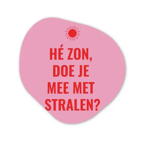 Roze - Zon - Quote Wandcirkel Organisch Aluminium middel -3d