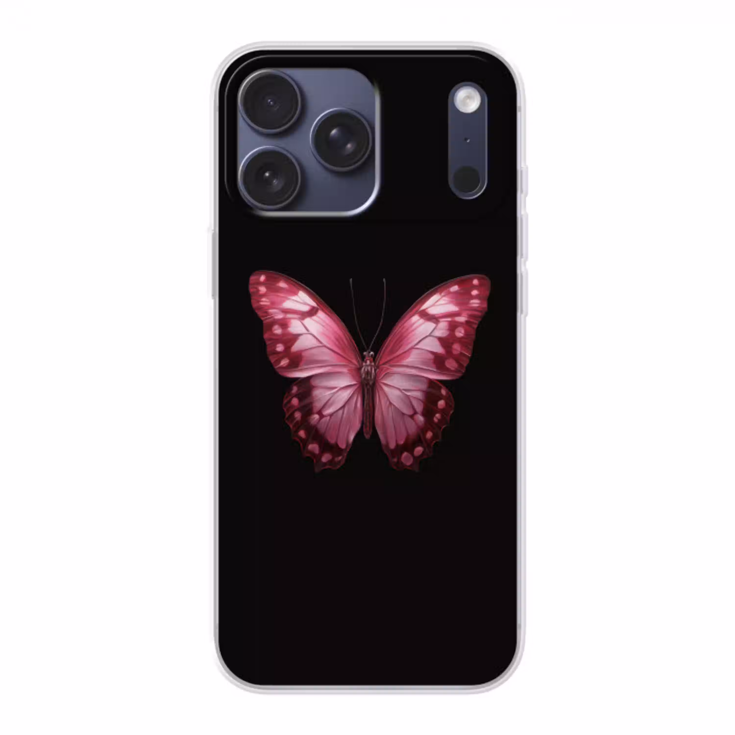 Vlinder - Fuchsia - Grafisch Telefoonhoesje iPhone 17 Pro Max klein -3d