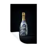 Champagne - Bloemen - Goud - Chique Muursticker klein -3d