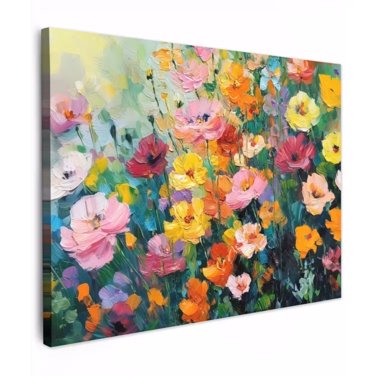Canvas schilderij - Bloemen explosie - Heldere kleuren - Vrolijk