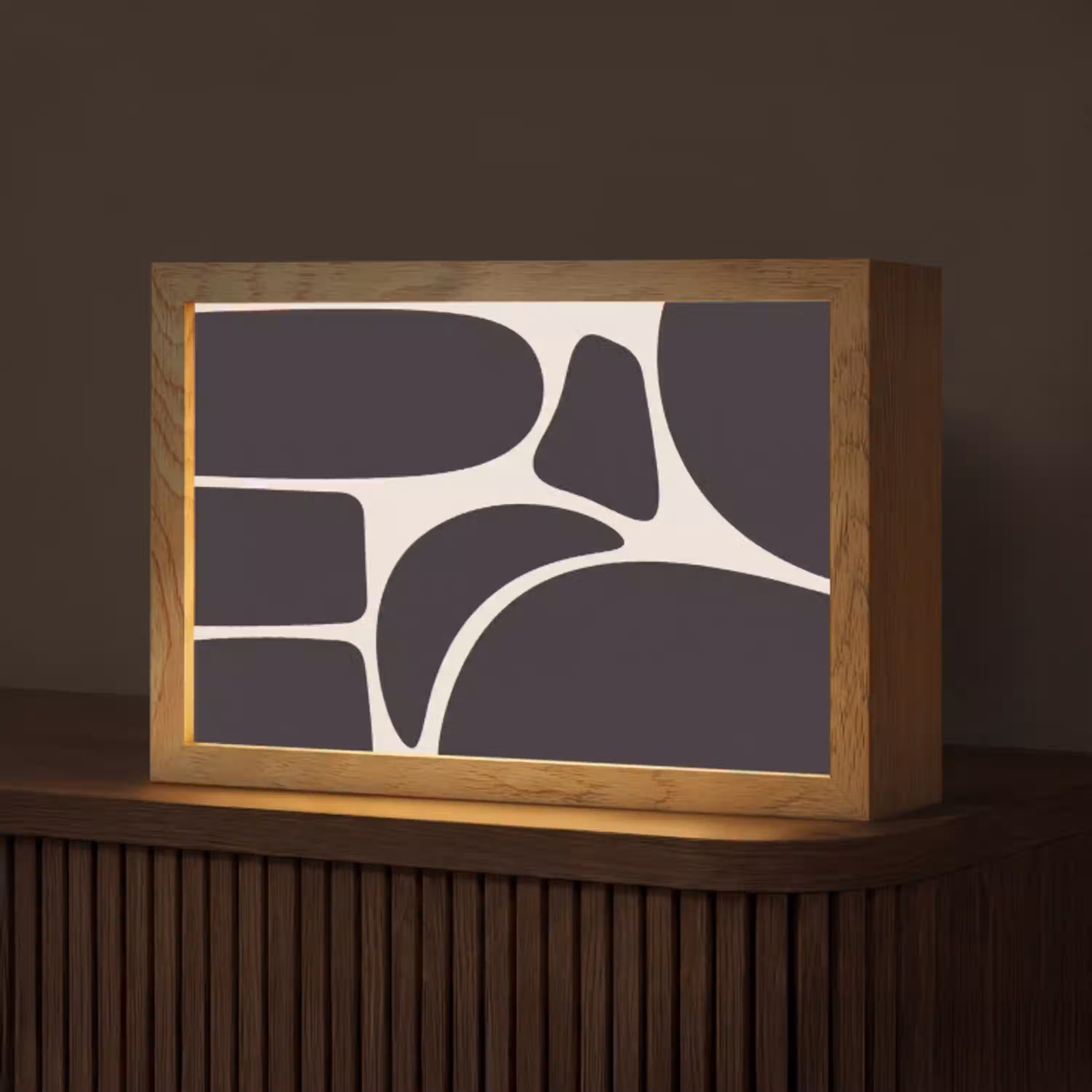 Patroon - Organisch - Zwart Light Box met kabel (Tafellamp) klein -z3d_website